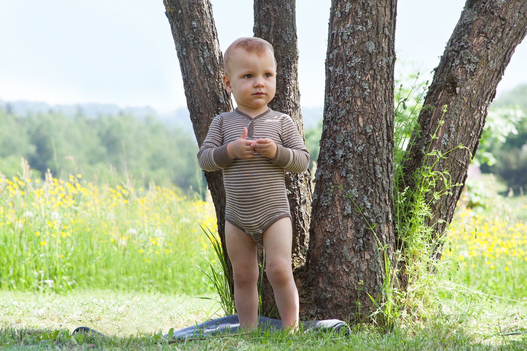 Engel Body niemowlęce z wełny jedwabnej z zatrzaskiem - wełniane body