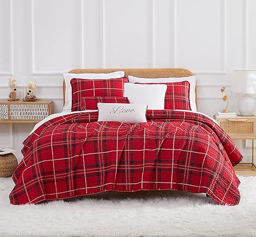 Miniatura 1 de Southshore Fine Living Inc Juego de ropa de cama de 6 piezas tamaño Queen de tela ligera suave con una colcha de edredón dos fundas a juego y tres