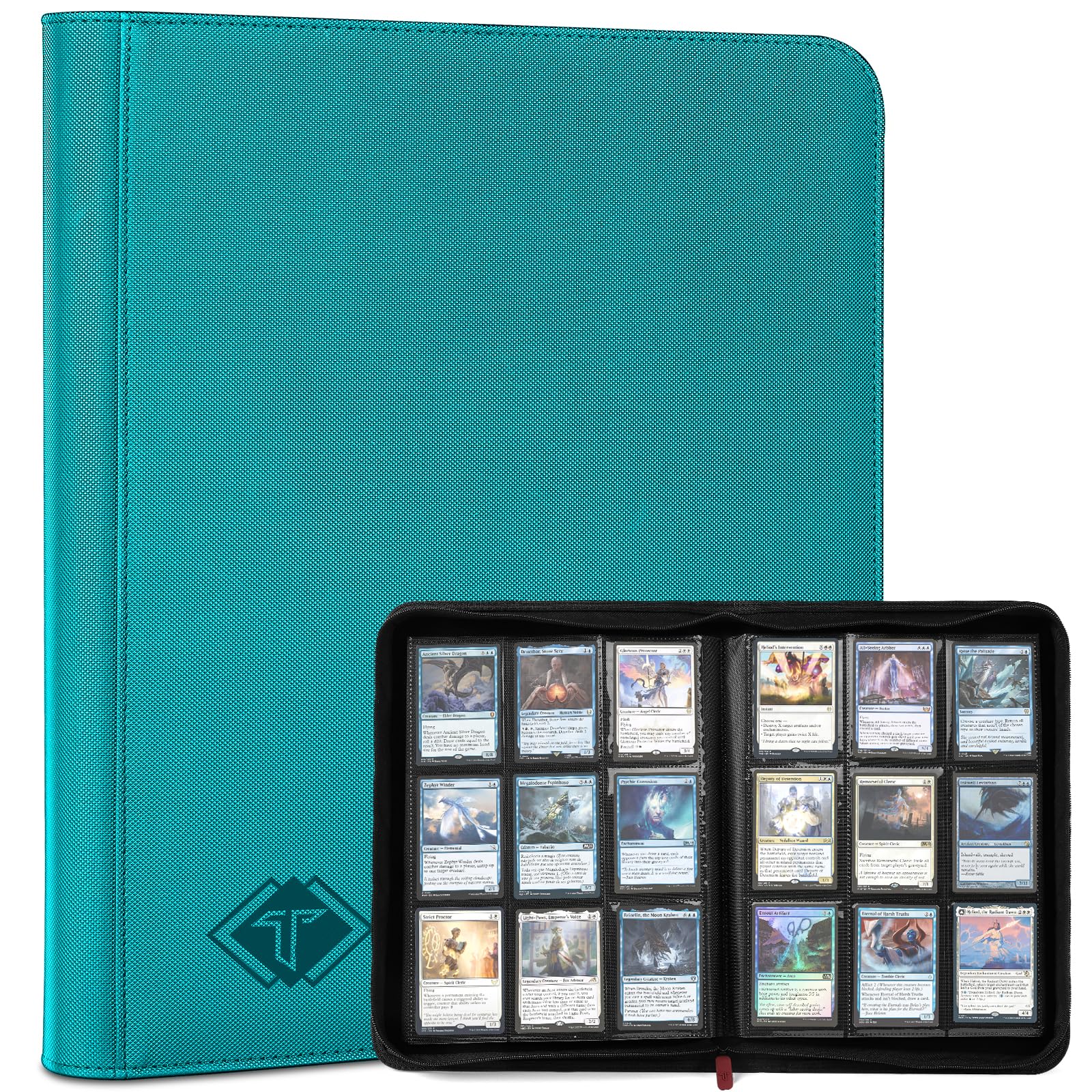 Trading Card Binder, Card Binder Album Folder Book Fit for MTG Baseball Football Sports Cards, Easy to Use Card Collection Binder (Teal, 432 Pockets)