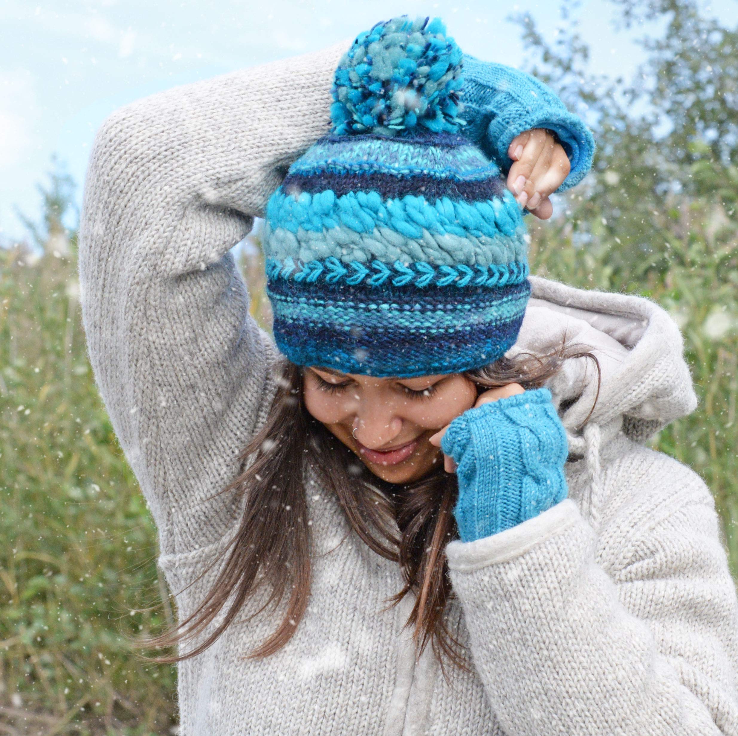 McRon Damen Gestrickte Pulswärmer Modell Emily