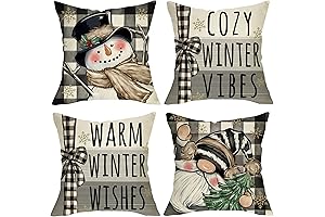 Warm Winter Wishes Decorative Throw Pillow Covers 18x18