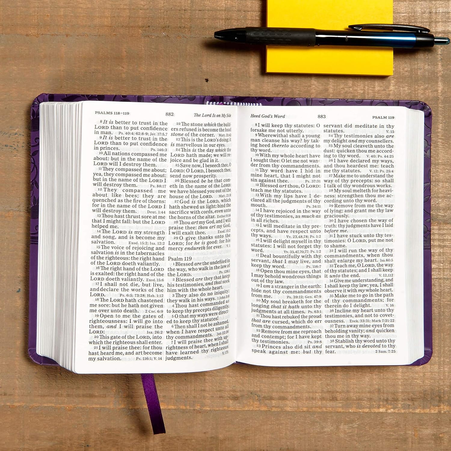 KJV Large Print Compact Reference Bible, Purple LeatherTouch, Red Letter, Pure Cambridge Text, Presentation Page, Cross-References, Full-Color Maps, Easy-to-Read Bible MCM Type