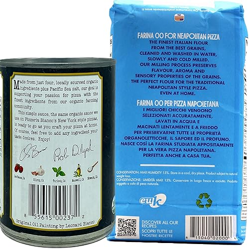 Miniatura 5 de Molino Dallagiovanna La Napoletana Bianco DiNapoli NY Style Pizza Pack por TDP Specialties Incluye 2 bolsas de 2.2lbs y 2 latas de 15 onzas