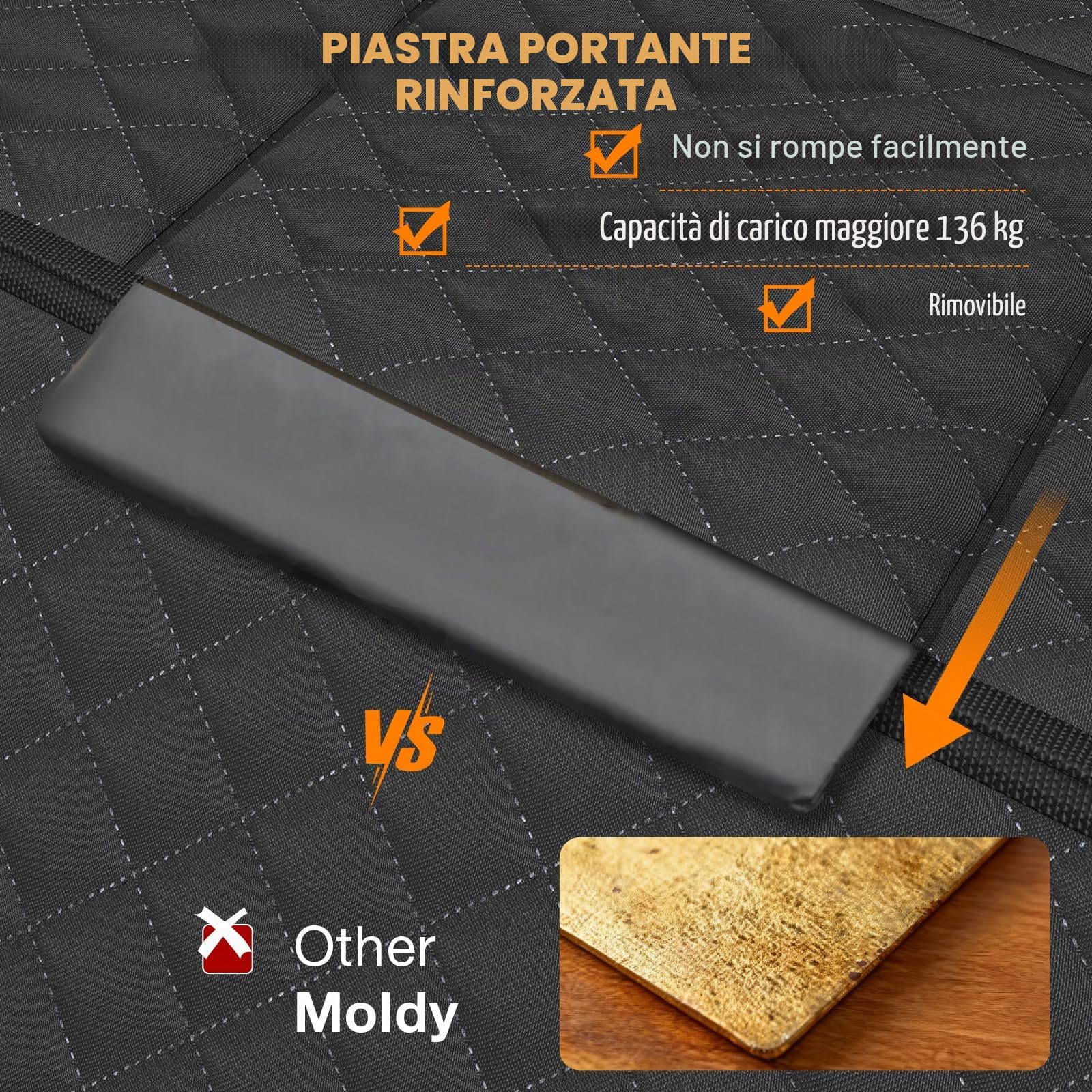 Telo Auto Per Cani Con Fondo Rigido, Coprisedile Auto Per Cani Impermeabile E Antigraffio, Removibile E Lavabile, Telo Cane Auto Sedili Posteriori Adatto Per Berline Familiari, SUV (Nero)