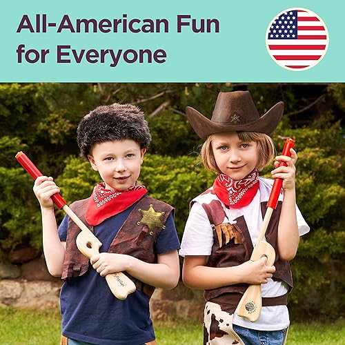 Miniatura 4 de Rifle de juguete de madera roja American Classic Durable-Fun-Pretend-Play No requiere baterías, hecho a mano en los Estados Unidos, juguetes