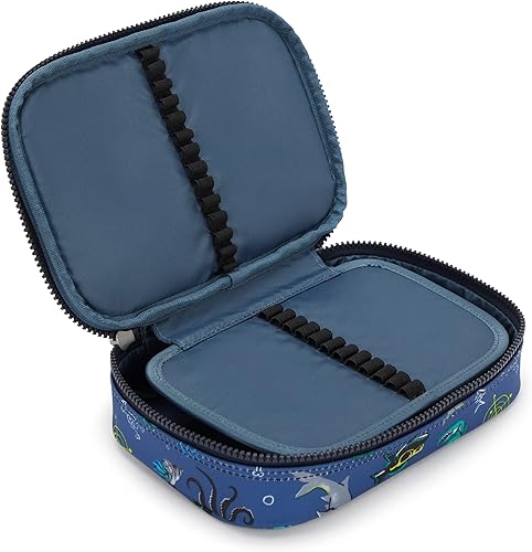 Vista 148 de Kipling - Estuche impreso para 100 bolígrafos para mujer, accesorios de organización, suministros de arte, maquillaje, organizador de viaje Aqua