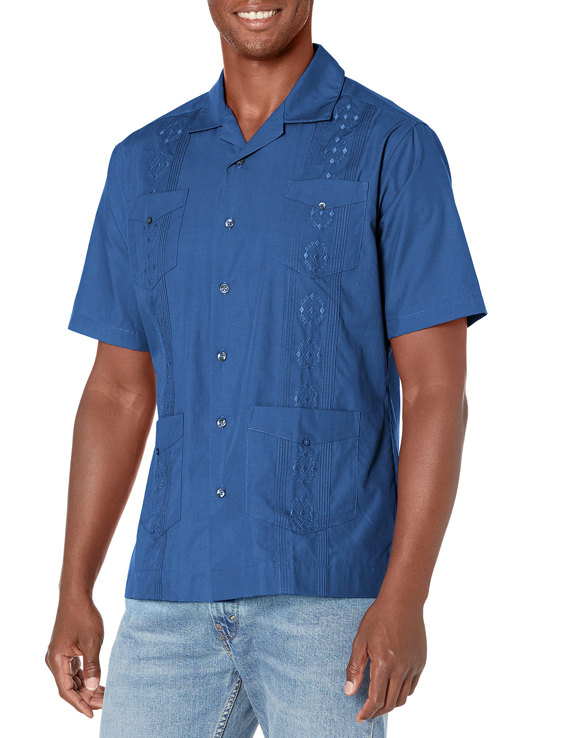 Cubavera Guayabera for Men Embroidered Shirt, Short Sleeve Button Down, Comfortable Fit (Size Small - 5X Big & Tall) Chemise Homme