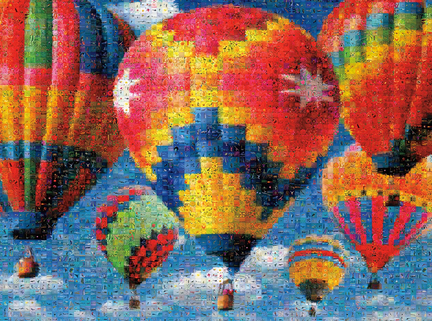 Hot air balloons over the sea ビーズ刺繍 Amazon.com: Buffalo Games - Photomosaic - Balloon Race - 1000