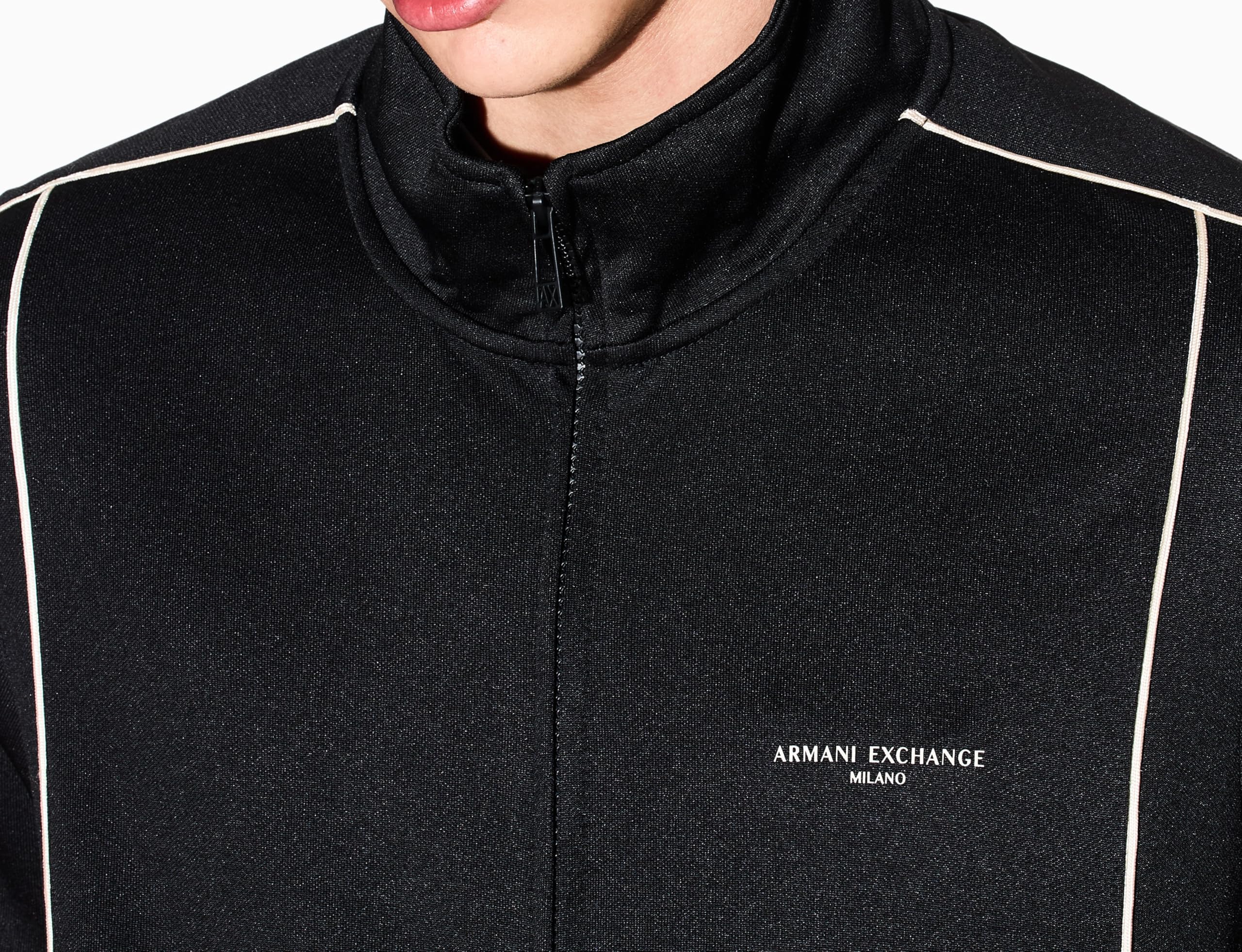 Armani Exchange Long Sleeve Side Logo Zip Closure Maglia di Tuta Uomo (Pacco da 1)