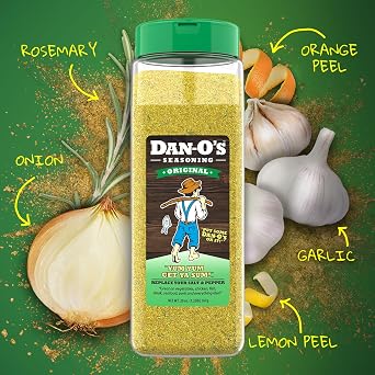 Dan-O's Original Seasoning - Great on Chicken, Meats, Veggies - All-Purpose, All-natural, Sugar Free, Zero Calorie, Savory Seasoning for Cooking Anything, marinade, rub, dips - Large bottle (20oz)