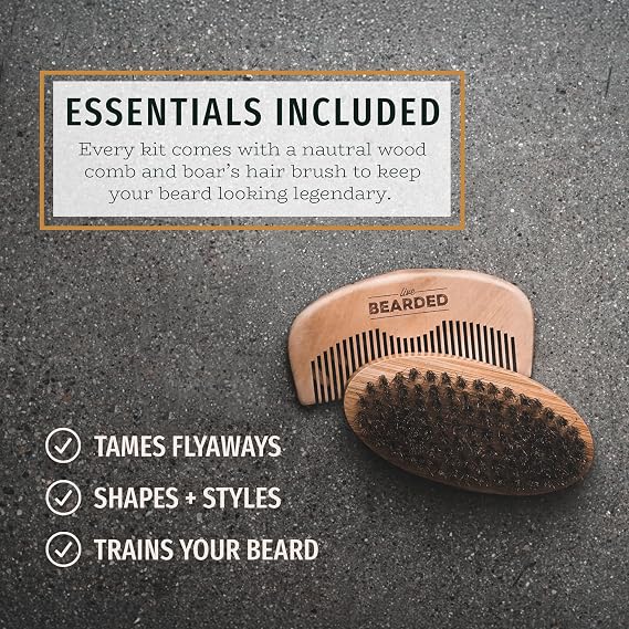 LIVE BEARDED Total Beardsman Beard Kit for Men, 7 Pieces, 1880