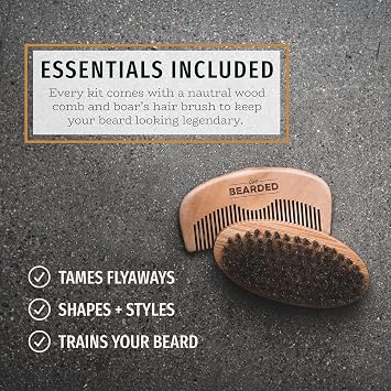 LIVE BEARDED Total Beardsman Beard Kit for Men, 7 Pieces, 1880