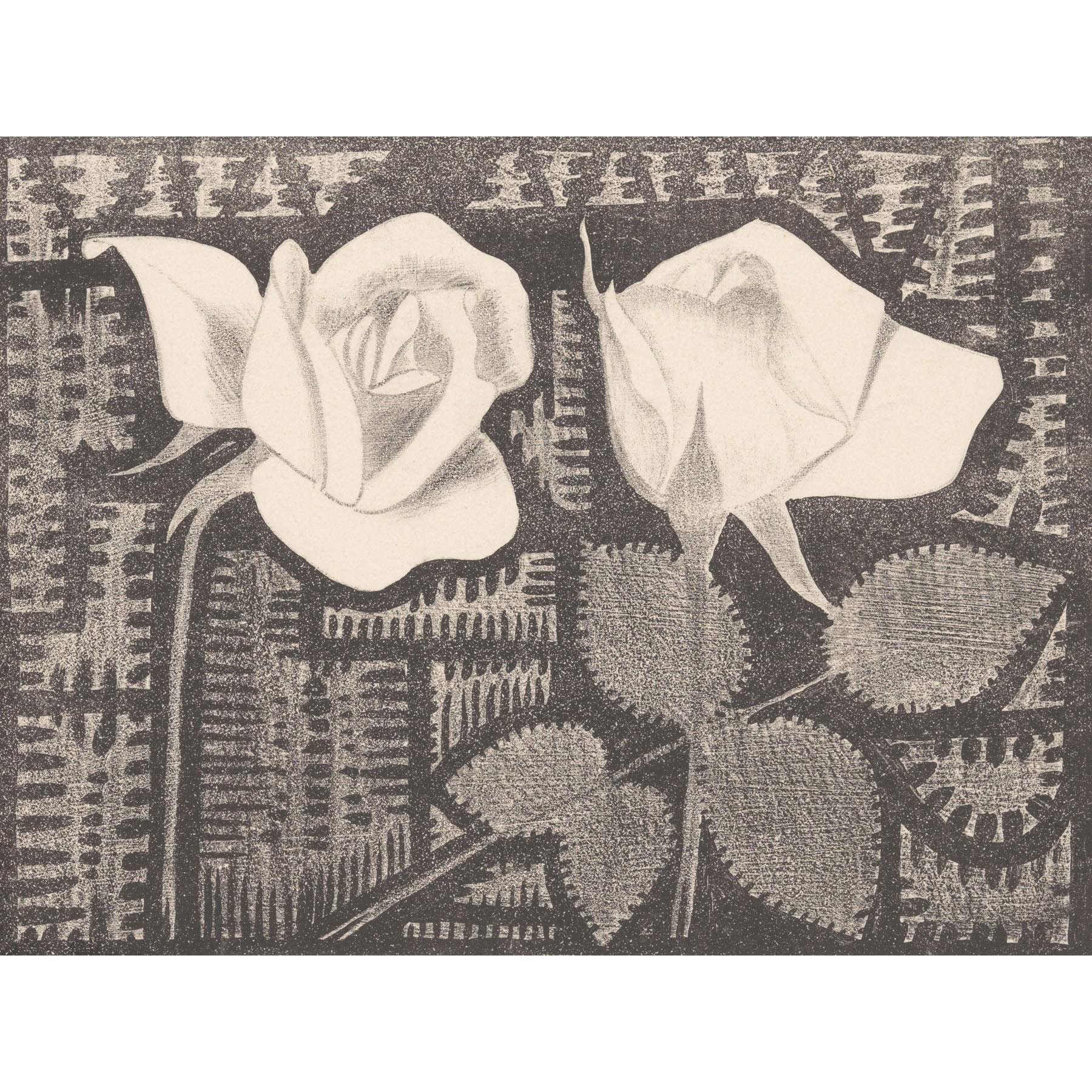 Artery8 Samuel Jessurun De Mesquita Two Roses Still Life Large Wall Art Poster Print Thick Paper 18X24 Inch
