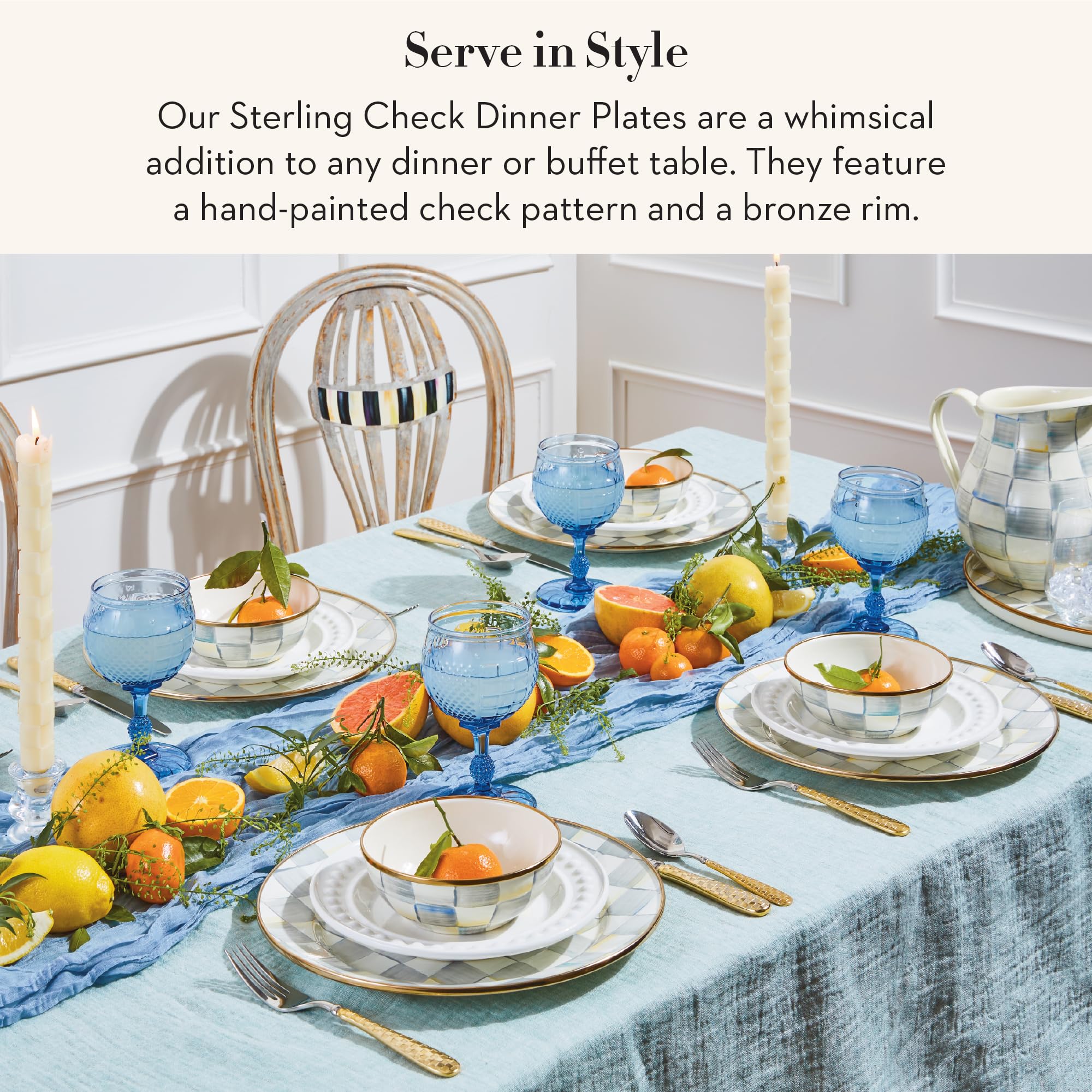 Amazon.com | MACKENZIE-CHILDS Enamel Dinner Plate, Decorative