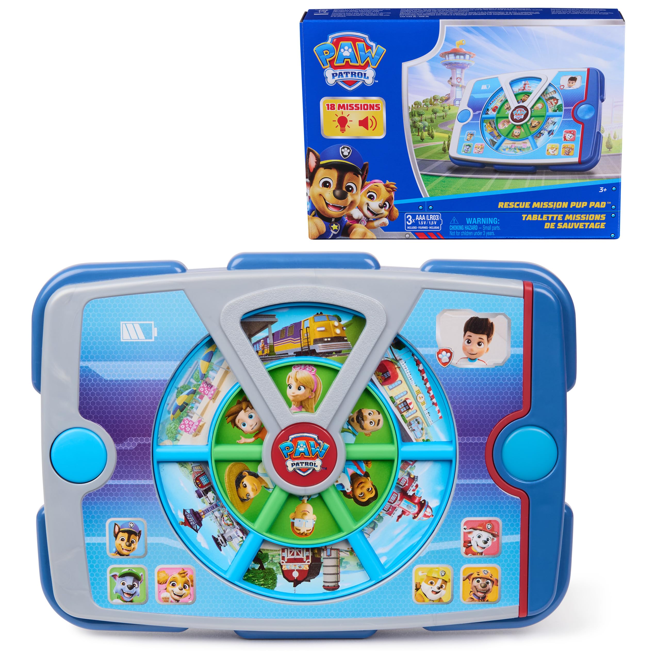 PAW Patrol Academy Rescue Mission Pup Pad, Interactive Toy with Lights, Sounds & Music, Pretend Play Kids Toys for Boys & Girls Ages 3 and Up