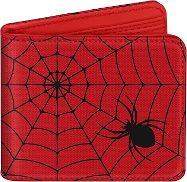 Bistup Cute Leather Wallet for Boys - Cool Credit Card Cash Id Holder Rfid Blocking Bifold Small Wallets With Coin Pocket Slim for Teens Little Boy Youth Cartoon Unique Red Kawaii Design