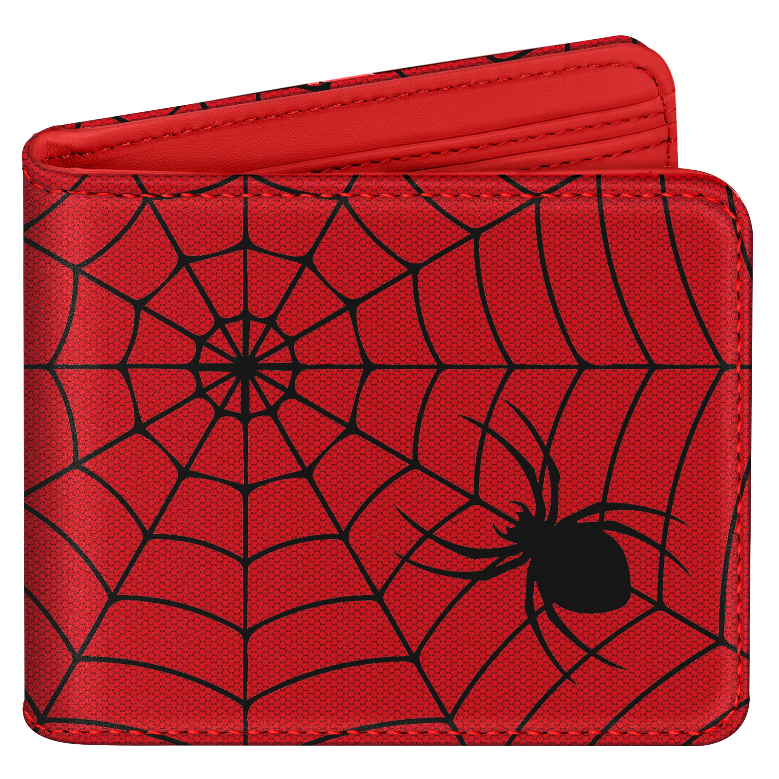 Bistup Cute Leather Wallet for Boys - Cool Credit Card Cash Id Holder Rfid Blocking Bifold Small Wallets With Coin Pocket Slim for Teens Little Boy Youth Cartoon Unique Red Kawaii Design