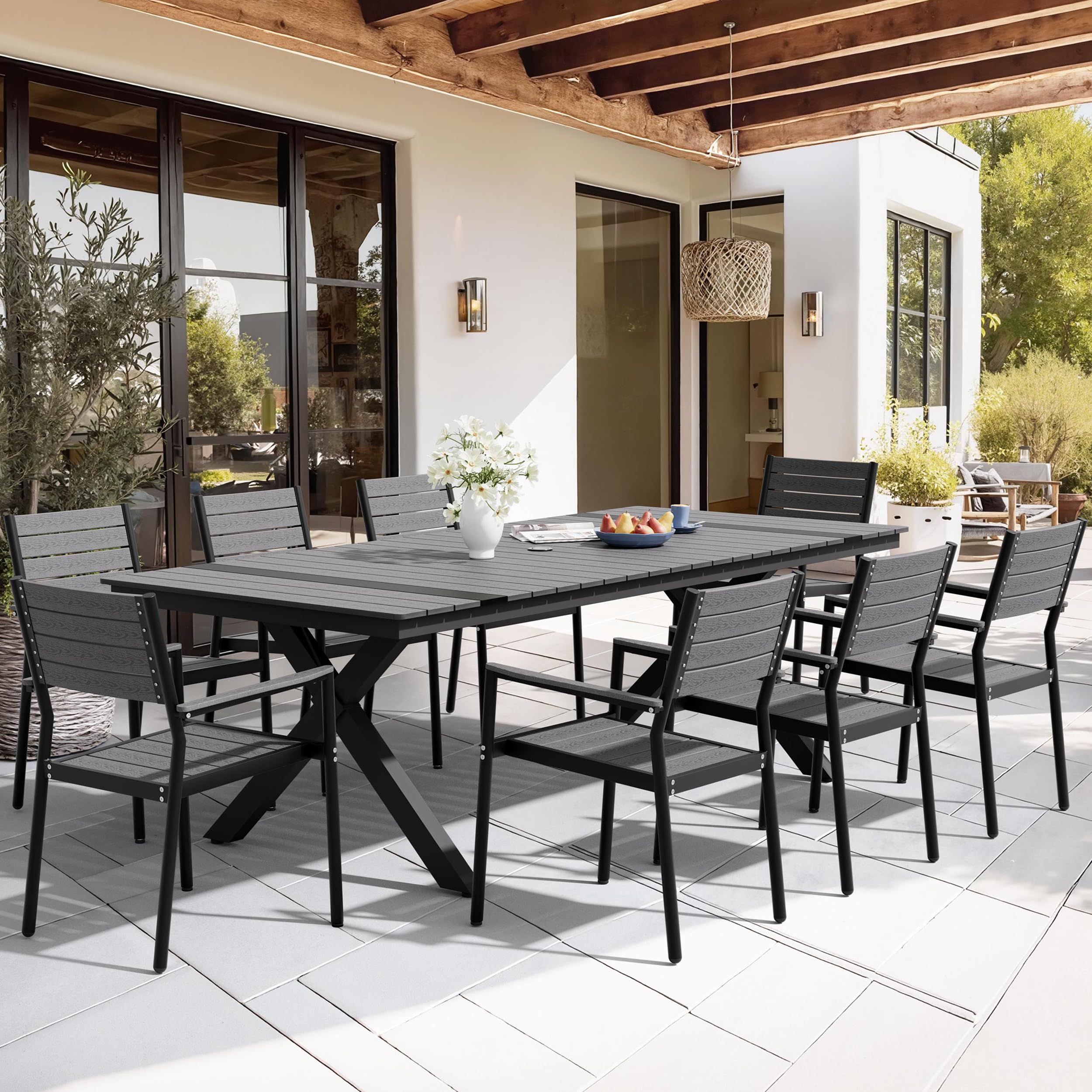 Pellebant 9-Piece Outdoor Patio Dining Table Set