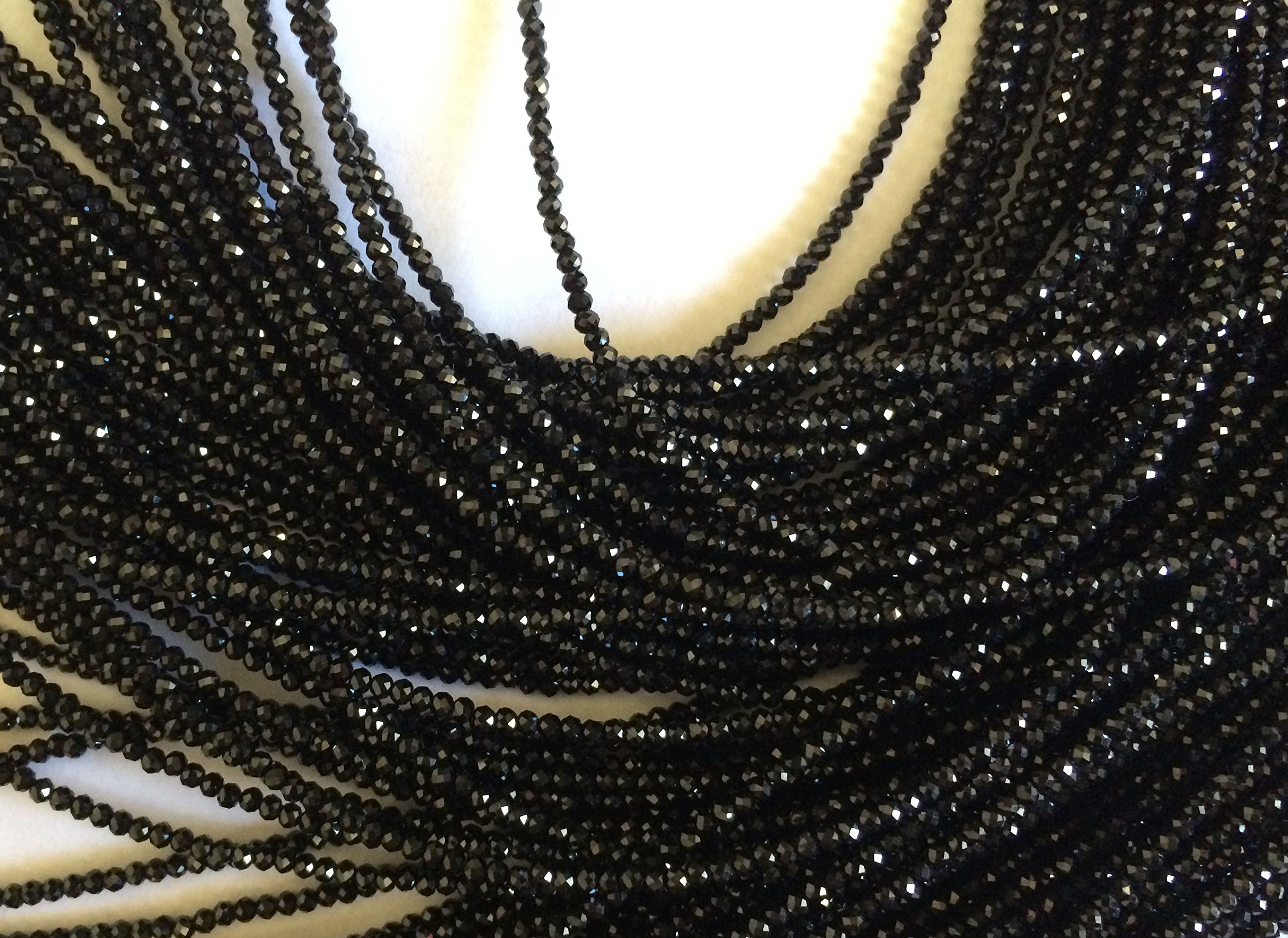 Lot Grossiste De Spinelle Noir Calibré 1-2mm - Pierres Rondes à Facettes, Naturelles