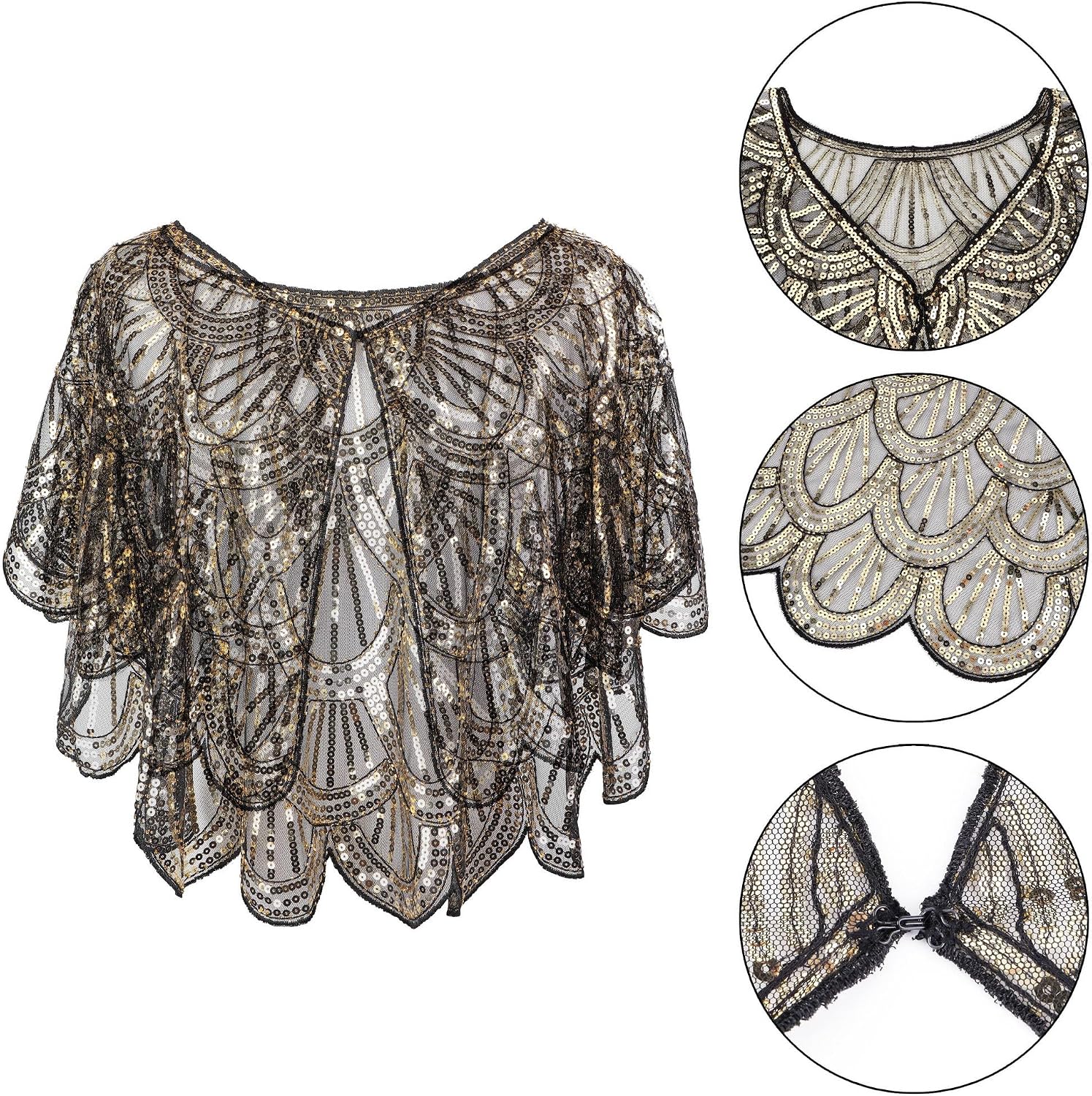 CHIC DIARY Lace Wedding Shawl Wrap for Women Evening Cape Bridal Shoulder Covers UP Scarf for Dress Prom Party