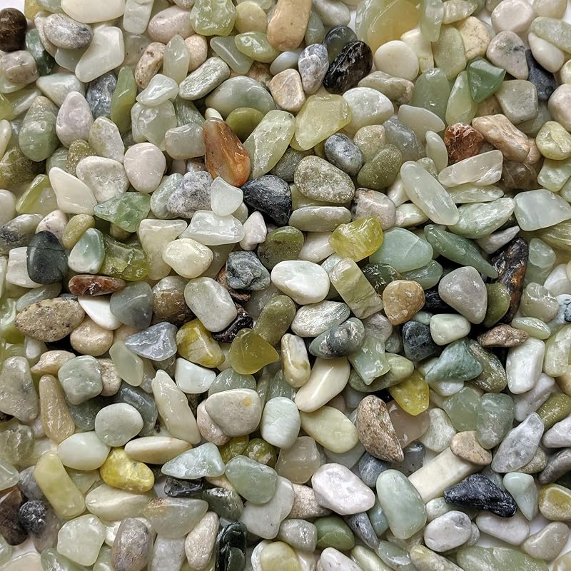 Midwest Hearth Decorative Jade Pebbles for Plants & Bonsai | Polished Natural Stones | 3/8" Size (5-lb Bag)