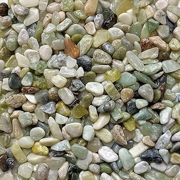 Natural Decorative Polished Jade Pebbles 3/8" Gravel Size 2-lb Bag