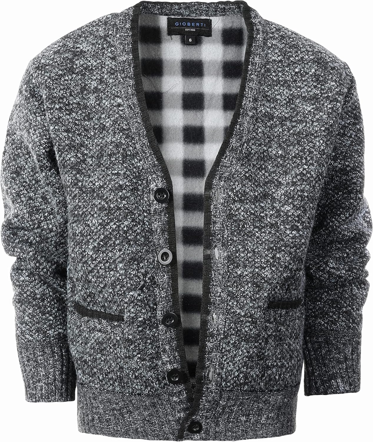 Gioberti Kids and Boys Cardigan Sweater with Soft Brushed Flannel Lining and Pockets