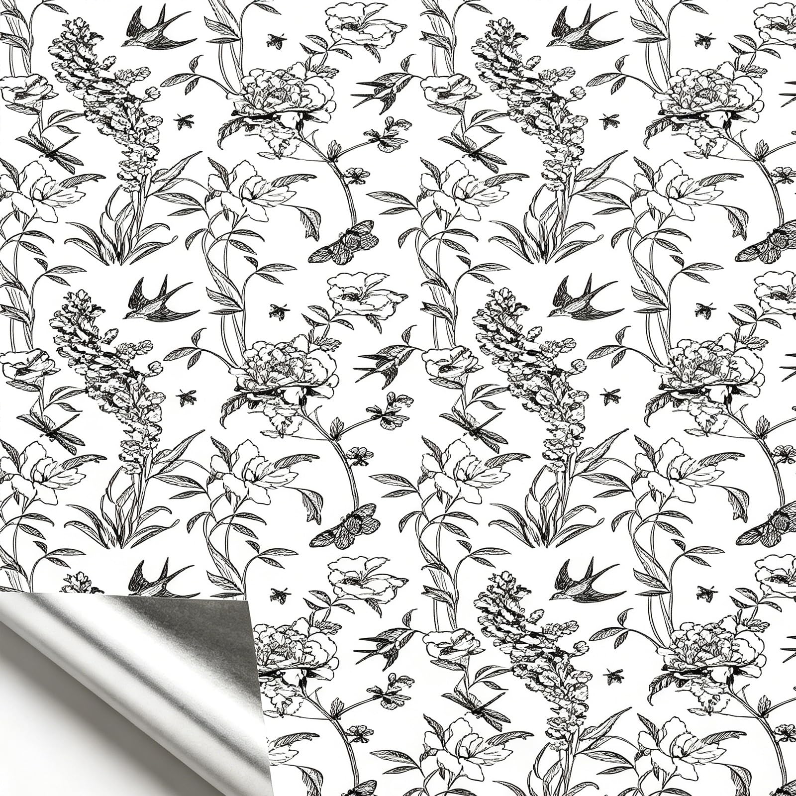 Zynqra E Peel And Stick Wallpaper,Floral Self-Adhesiv Contact Paper