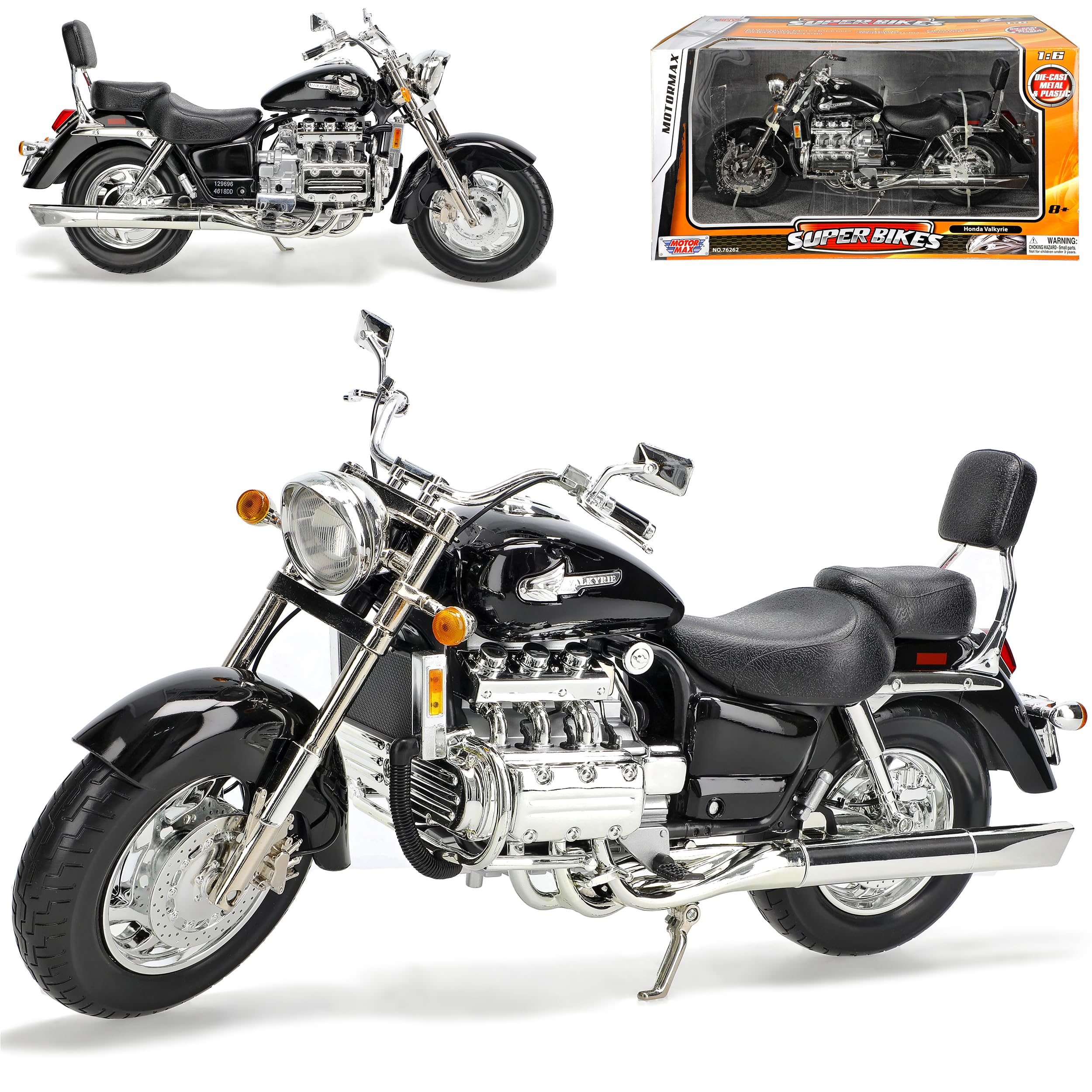 Motormax Hon-da Valkyrie Black 1/6 Model Motorcycle with