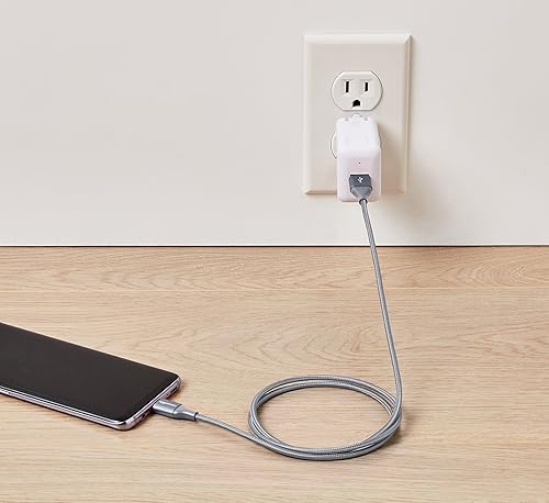 Miniatura 7 de Tienda Basics Cable de carga rápida USB-C a USB-A 2.0, cable trenzado de nailon, velocidad de 480 Mbps, certificado USB-IF, para Apple iPhone 1615,