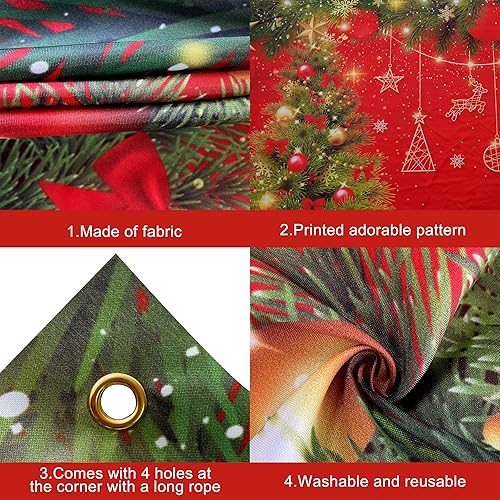 Miniatura 3 de KatchOn, Cartel de Navidad extra grande, 72 x 44 pulgadas, color rojo, tela de tela, incluye rollo de cinta roja, 20 pies, perfecto para