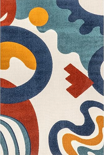 Miniatura 2 de nuLOOM Ashley - Alfombra abstracta de 5 x 8 pies para interiores y exteriores, para sala de estar, patio, terraza, porche frontal, cocina, color