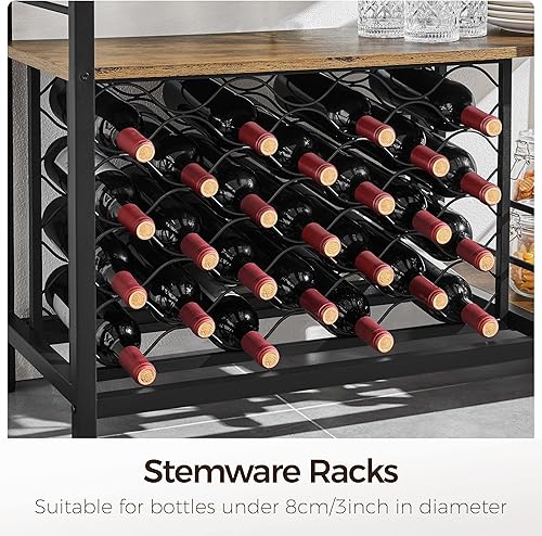 Miniatura 6 de Topeakmart Gabinete de buffet de cocina con soporte para gafas, gabinete de almacenamiento multifunción para licor y vasos, mesa de bar para sala de