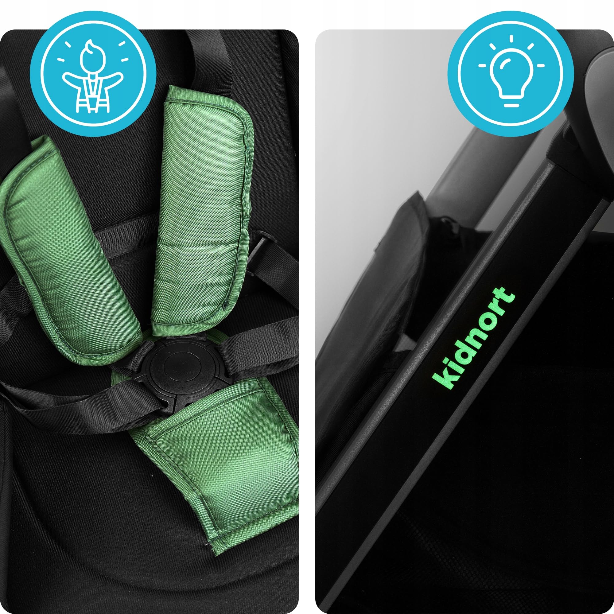 Isbjörn Buggy Passeggino dalla nascita fino a 22 kg – sedile reversibile, ruote a 360°, funzione sdraiata e poggiapiedi, copertura parasole XXL, pieghevole con una sola mano, con parapioggia
