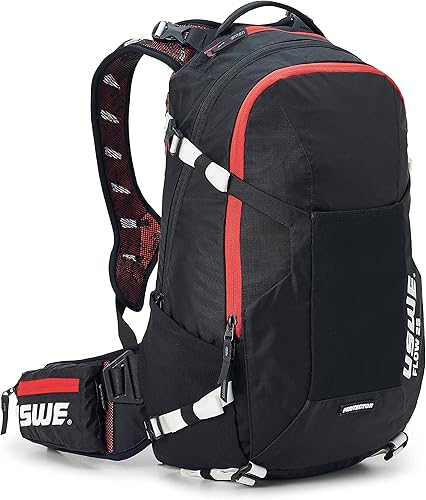 USWE Flow 16L - Mochila con protector de espalda, para bicicleta, Mountainbike, MTB y E-MTB, negro