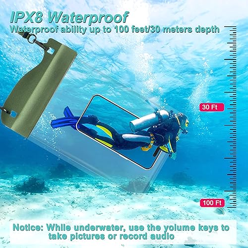 Miniatura 3 de Bolsa grande resistente al agua, paquete de 2 hasta 11.3 pulgadas, IPX8 impermeable para teléfono celular, bolsa seca compatible con iPhone 14 13 12