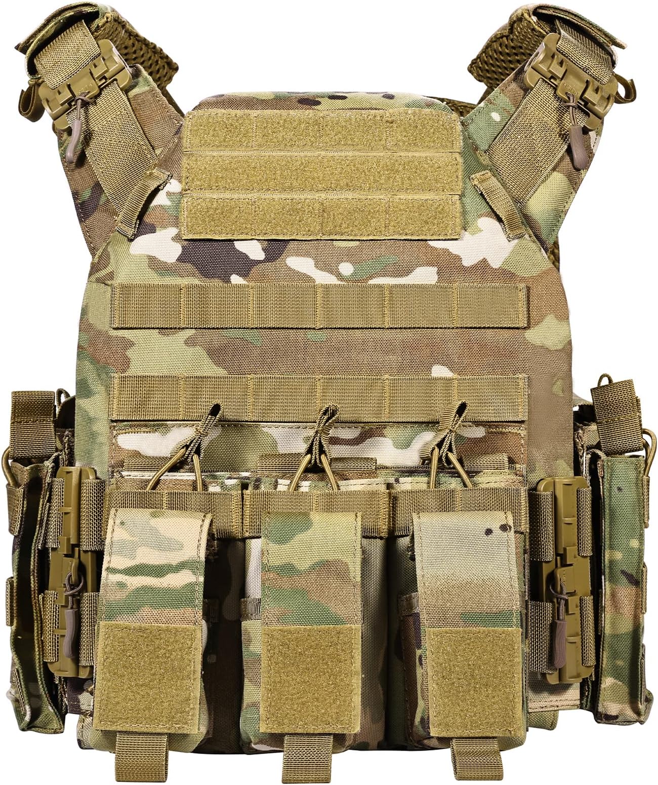 GLORYFIRE Tactical Airsoft Vest - Quick Release, Adjustable, Breathable, Weighted for CS/Training 5.56&7.62