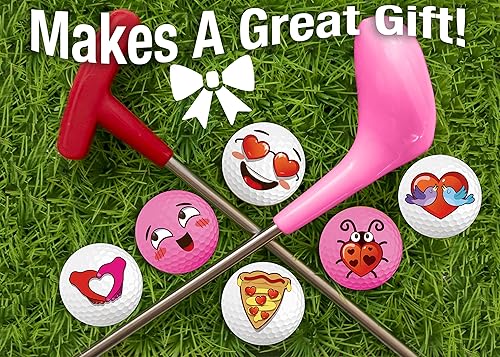 Miniatura 3 de Oji-Moji Juego de pelotas de golf Emoji Love Series, regalo del día de San Valentín, paquete de 12 regalos de golf, regalo de golf para hombres,