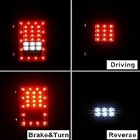 Vista 3 de Hooke Road Wrangler JK Tail Light Assembly w/Brake Light & Turn Signal Compatible with Jeep JK Wrangler 2007-2018