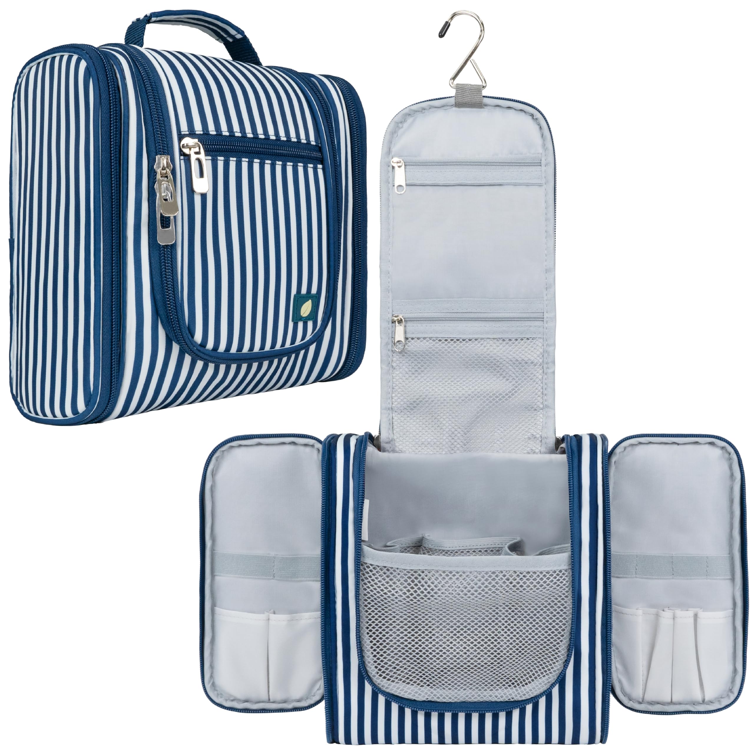 PAVILIA Toiletry Bag Travel Bag for Women Men, Hanging Cosmetic Organizer, Water Resistant Makeup Bag for Accessories Toiletries, Large Travel