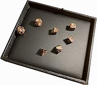 Vista 9 de N'icePackaging - Bandeja de dados acolchada negra de lujo con bolsa de dados de viaje de arpillera marrón - para juegos de rol/mesa/D&D 5e / rodar