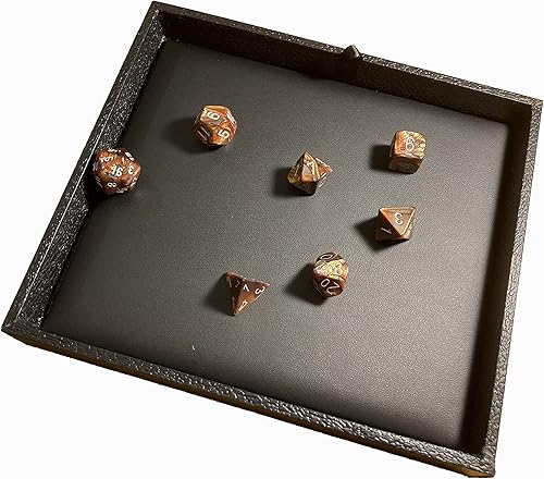 Miniatura 9 de N'icePackaging - Bandeja de dados acolchada negra de lujo con bolsa de dados de viaje de arpillera negra - para juegos de rolmesaD&D 5e  rodar dados