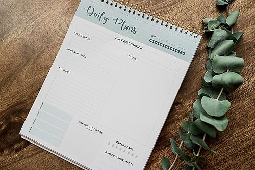 Miniatura 5 de Agenda diaria con espiral, 100 hojas sin fecha, bloc de notas de escritorio, calendario motivacional, organizador, rastreador de productividad,