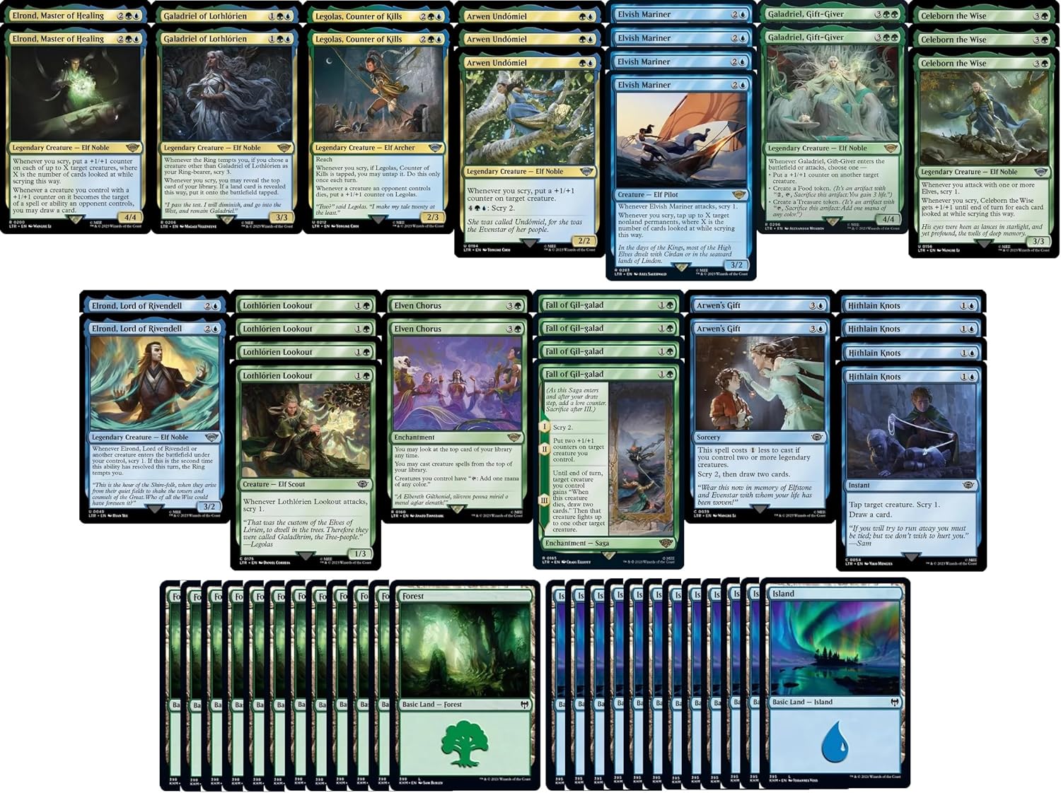 MTG Decks & More Compatible with Magic: The Gathering: Elite Elf Scry Deck - Blue Green Simic - LOTR Lord of The Rings - Modern Legal - Custom Built - Magic The Gathering - MTG - 60 Card!