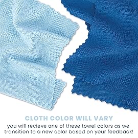 S&T INC. 50 Pack Microfiber Cleaning Cloth with Box, Bulk Towels for Home, Reusable Microfiber Towels for Cars, Cleaning Rags, Blue Color Will Vary, 190gsm, 11.8 Inches x 11.8 Inches, 50 Count