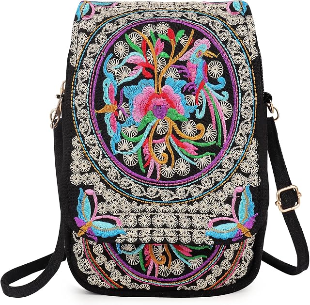 Coopay Crossbody Bags for Women, Phone Bags, Embroidered Little Bag, Small Bag for Dog Walking, Mini Cross Body Bag, Little Shoulder Bag, Lightweight Compact Cross Over Bag, Holiday Bag for Mother