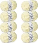 Cozyful Chunky Yarn for Hand Knitting - #10 Chunky Chenille Yarn, Jumbo Big Thick Chunky Yarns for Crocheting, Super Bulky Chunky Knit Blanket Yarns, 8 Skein (22 yds 8 oz Each Skein), Cream