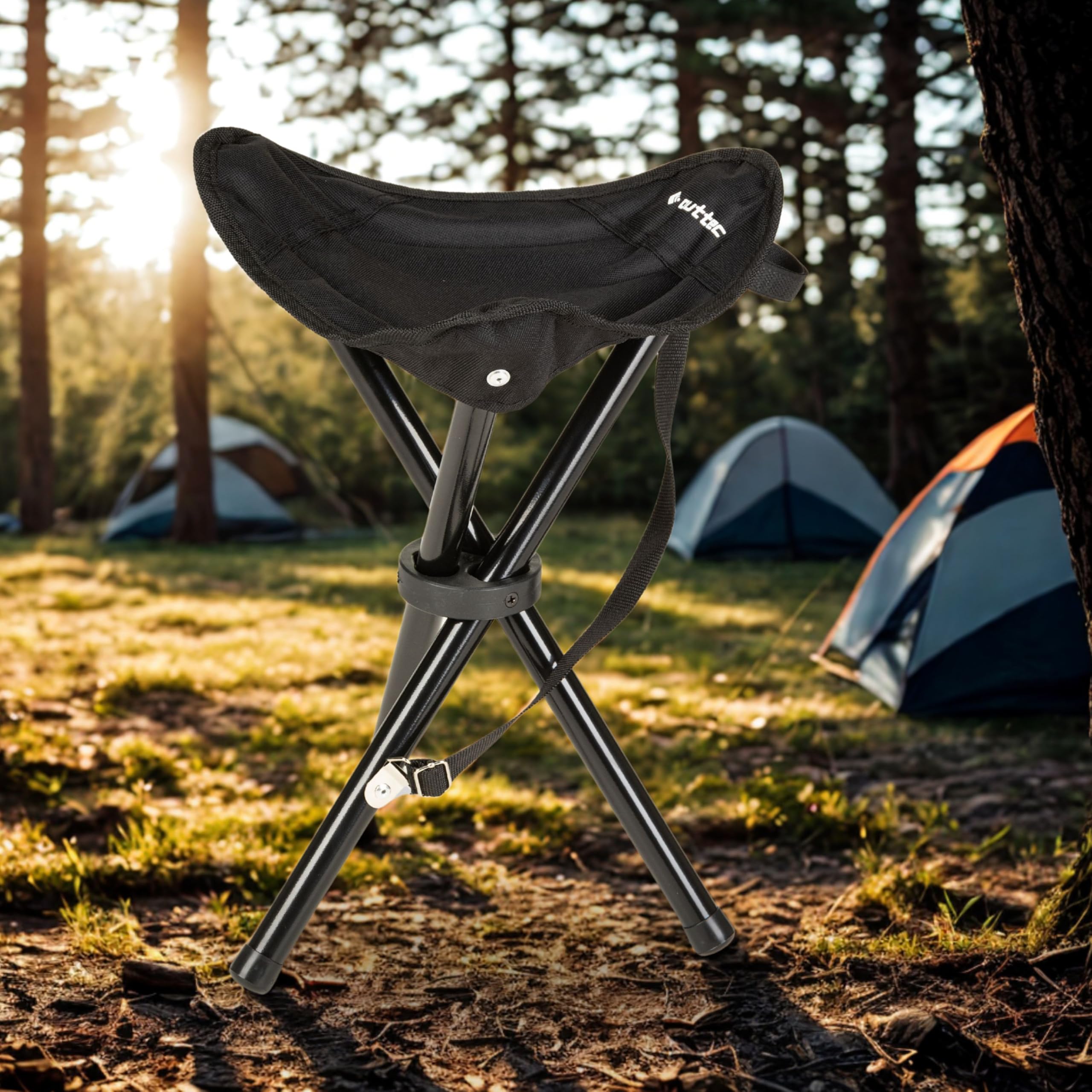 Sgabello da Campeggio Triangolare - Leggero e Compatto Sedia da Campeggio