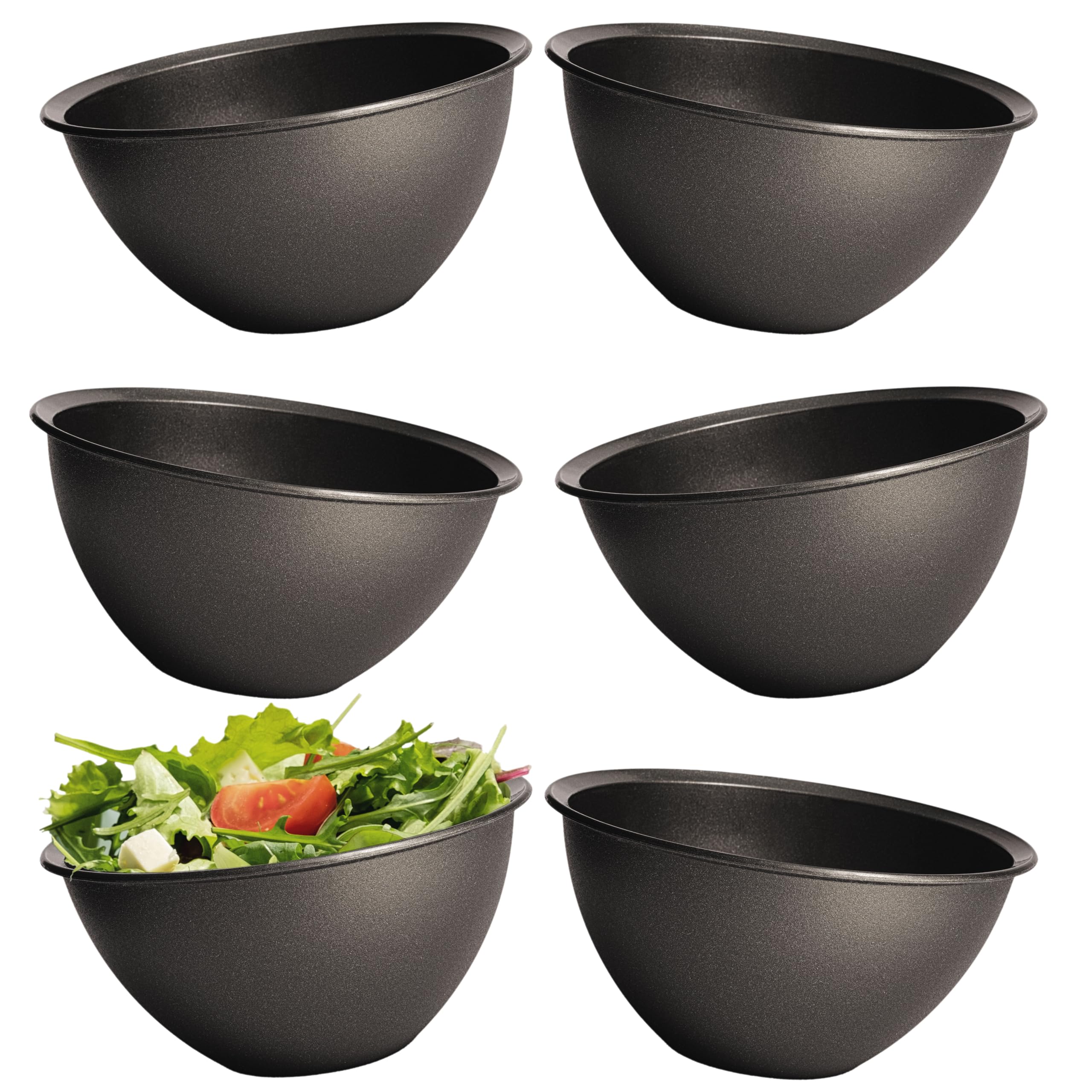 6 Coupelles à Dips 180 Ml - Anthracite Noir - Sans BPA, Micro-ondes & Lave-vaisselle - Tapas, Sauces, Raclette