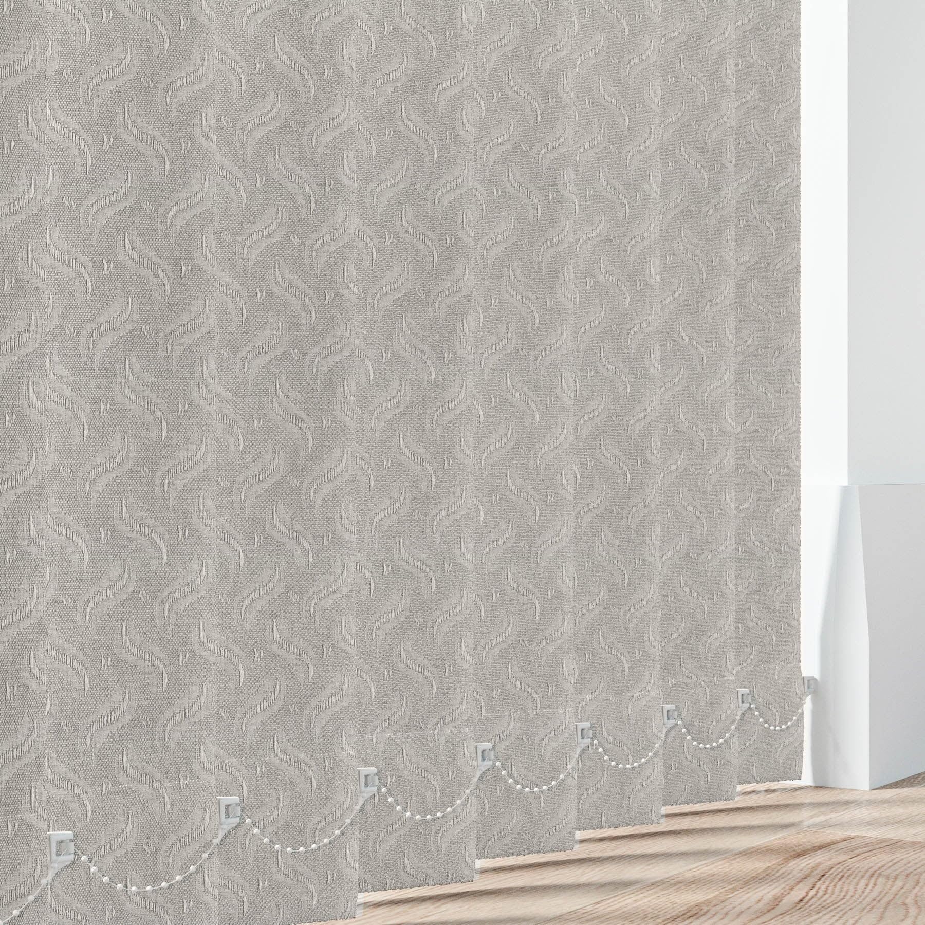 Made to Measure Vertical Blinds Slats - Dolphin Grey Fabric 89mm(3.5") Wide Louvres - Replacement Slats for Windows & Conservatory Blinds with Weights and Chains - Colour Options (Dolphin Grey)